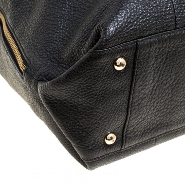 Pre Owned Furla Black Leather Elisabeth Hobo