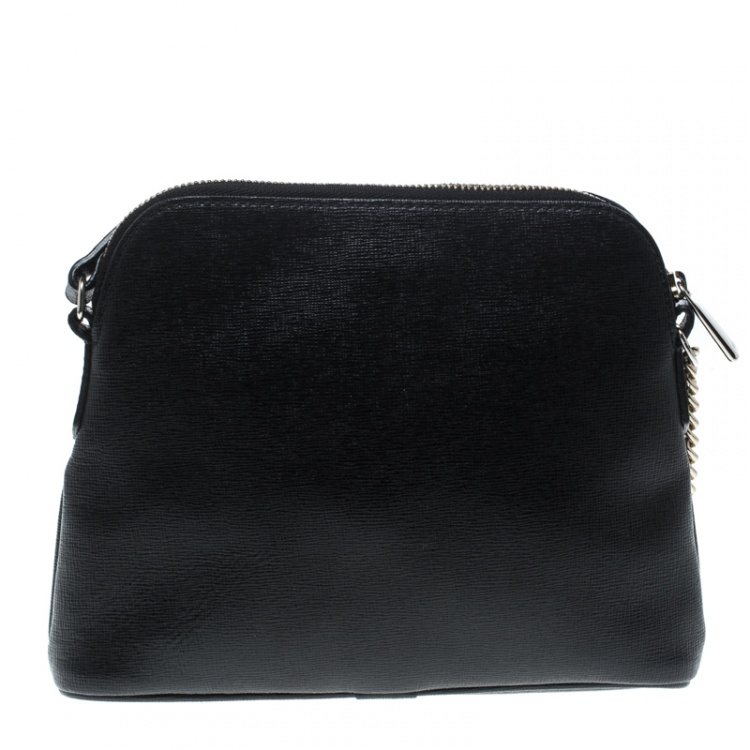 Pre Owned Furla Black Leather Boheme Crossbody Bag