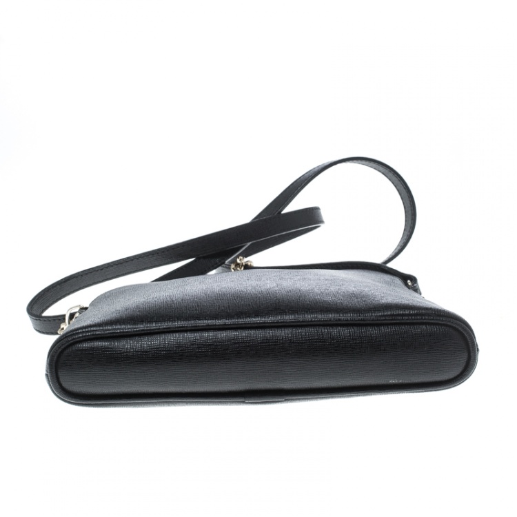 Pre Owned Furla Black Leather Boheme Crossbody Bag