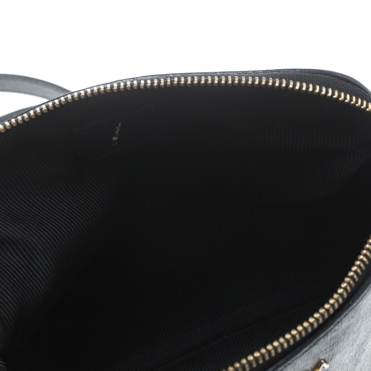 Pre Owned Furla Black Leather Boheme Crossbody Bag