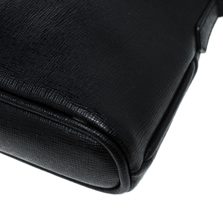 Pre Owned Furla Black Leather Boheme Crossbody Bag