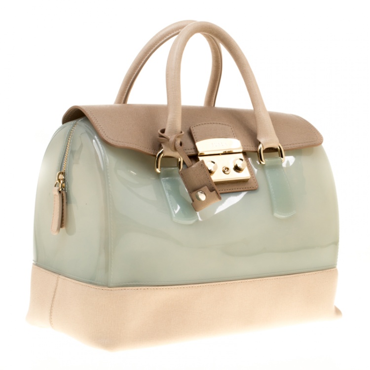 Pre Owned Furla Multicolor Glossy Rubber and Leather Candy Satchel