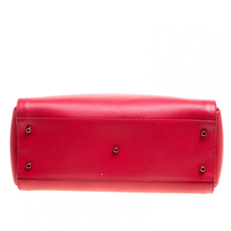Pre Owned Furla Red Leather Medium Metropolis Top Handle Bag