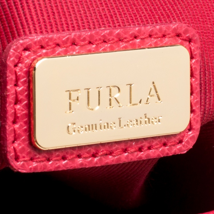 Pre Owned Furla Red Leather Medium Metropolis Top Handle Bag