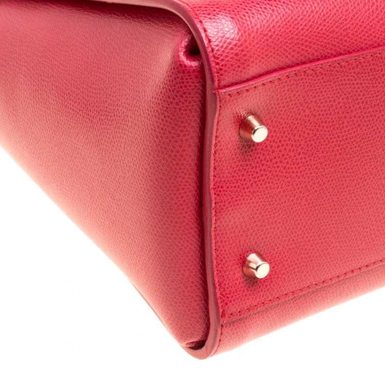 Pre Owned Furla Red Leather Medium Metropolis Top Handle Bag