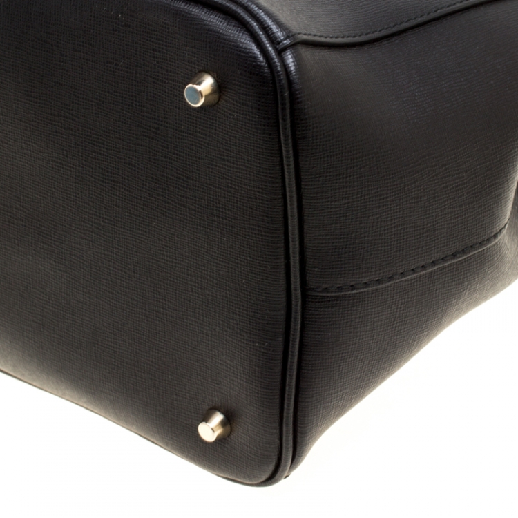Pre Owned Furla Black Leather Linda Tote