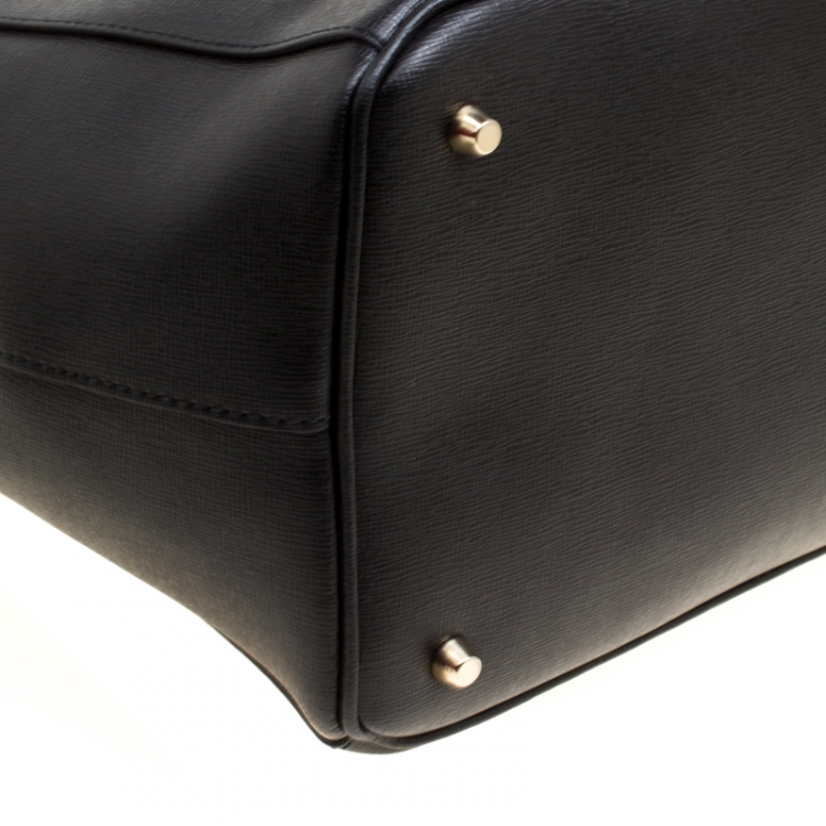 Pre Owned Furla Black Leather Linda Tote