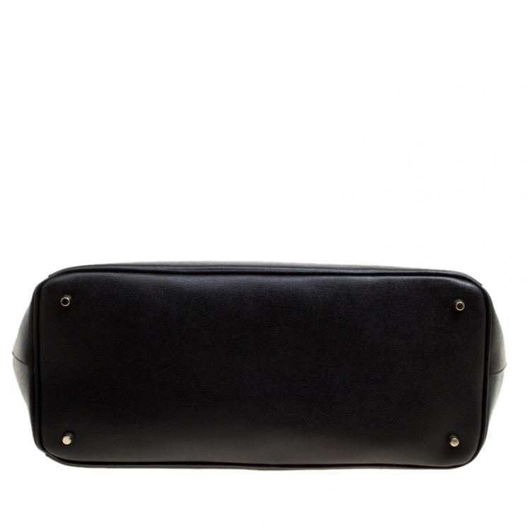Pre Owned Furla Black Leather Linda Tote