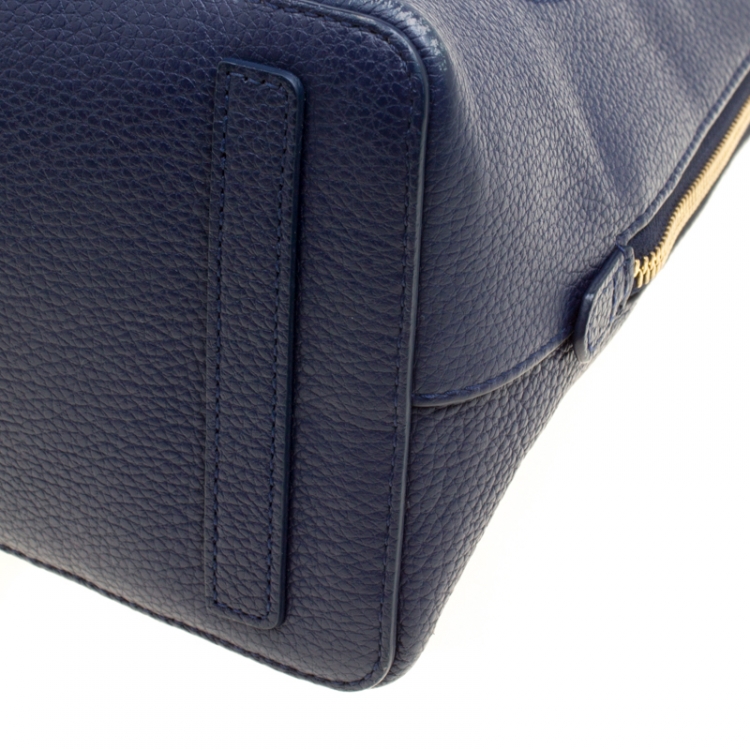 Pre Owned Furla Blue Leather Perla Top Handle Bag