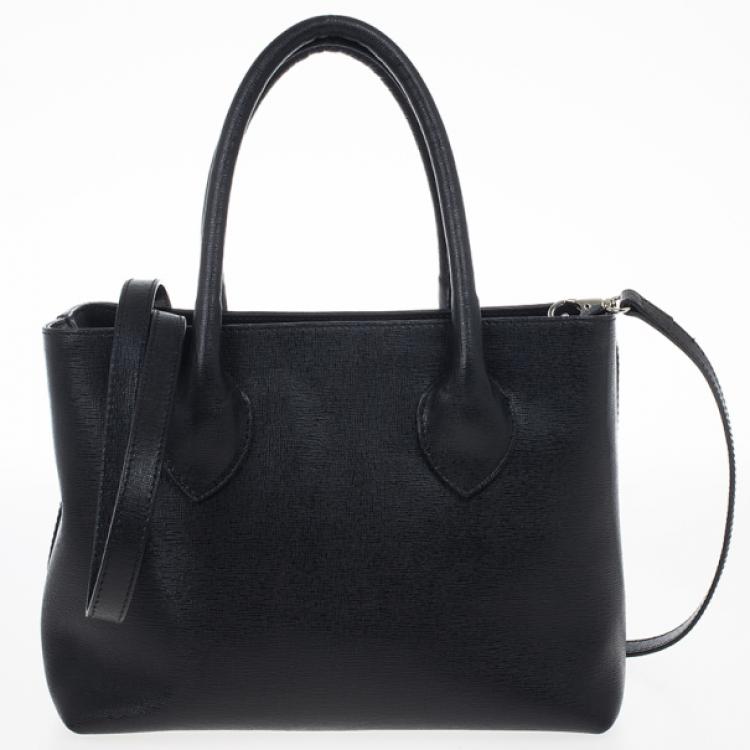Pre Owned Furla Black Martha Convertible Satchel 