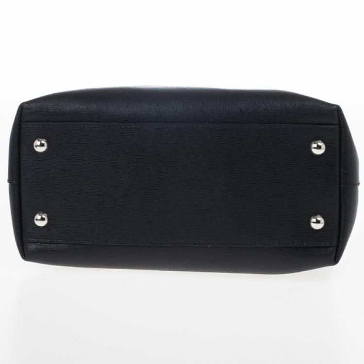 Pre Owned Furla Black Martha Convertible Satchel 