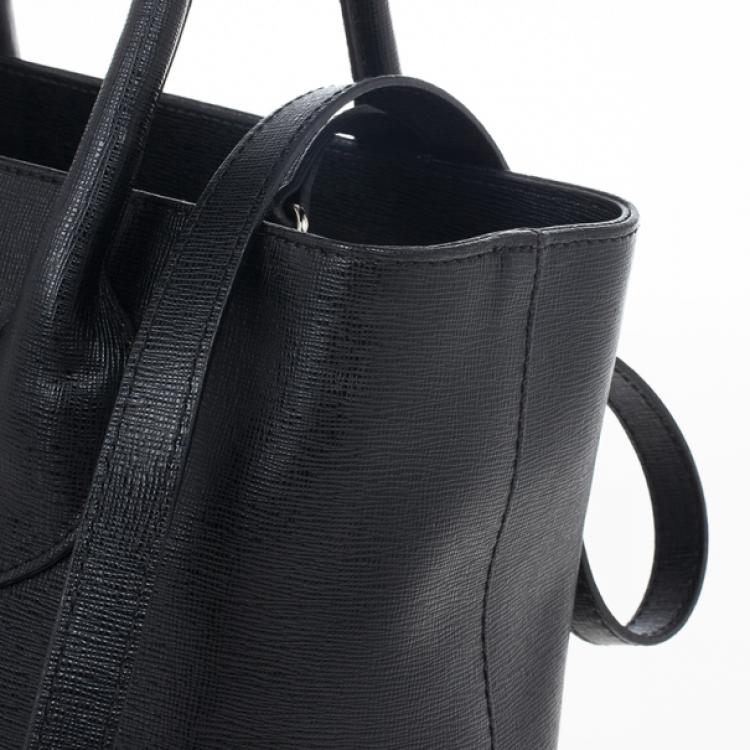 Pre Owned Furla Black Martha Convertible Satchel 