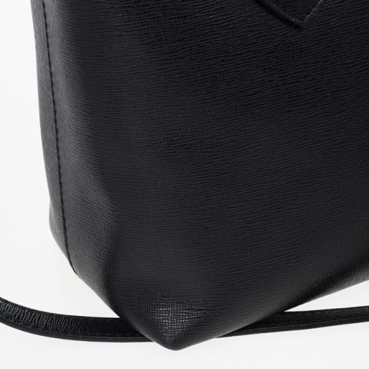 Pre Owned Furla Black Martha Convertible Satchel 