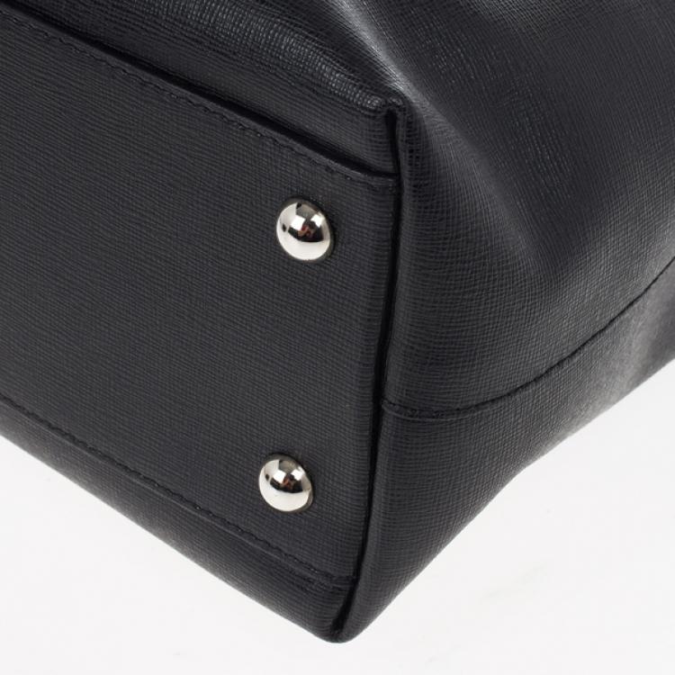 Pre Owned Furla Black Martha Convertible Satchel 