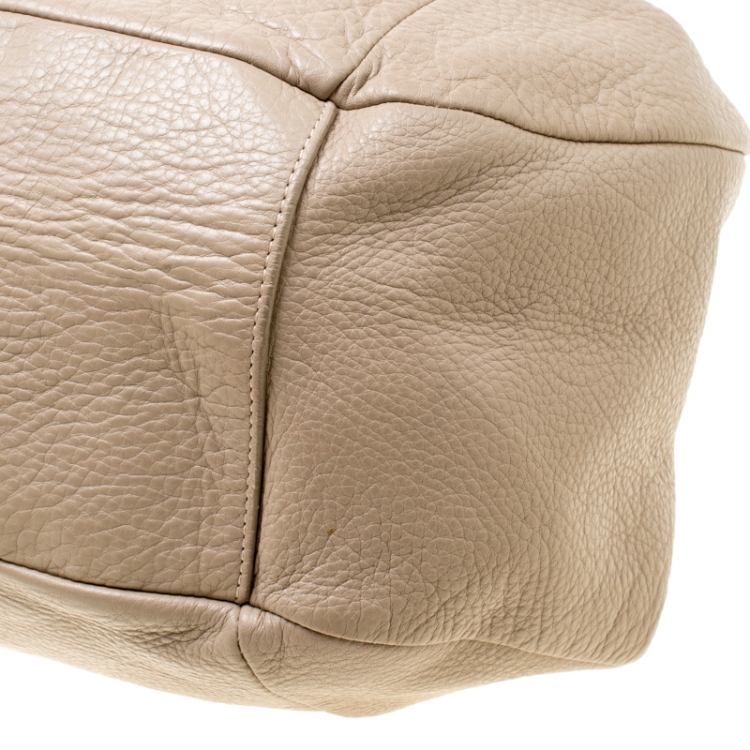 Pre Owned Furla Taupe Leather Shoulder Bag