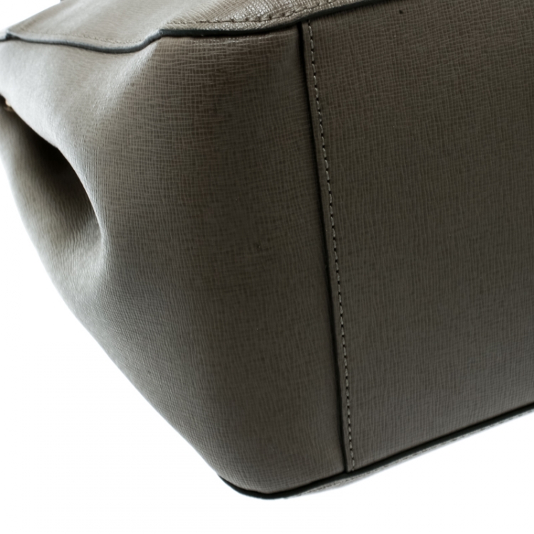 Pre Owned Furla Grey Leather Shopper Tote