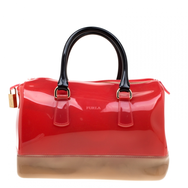 Pre Owned Furla Multicolor Rubber Candy Satchel