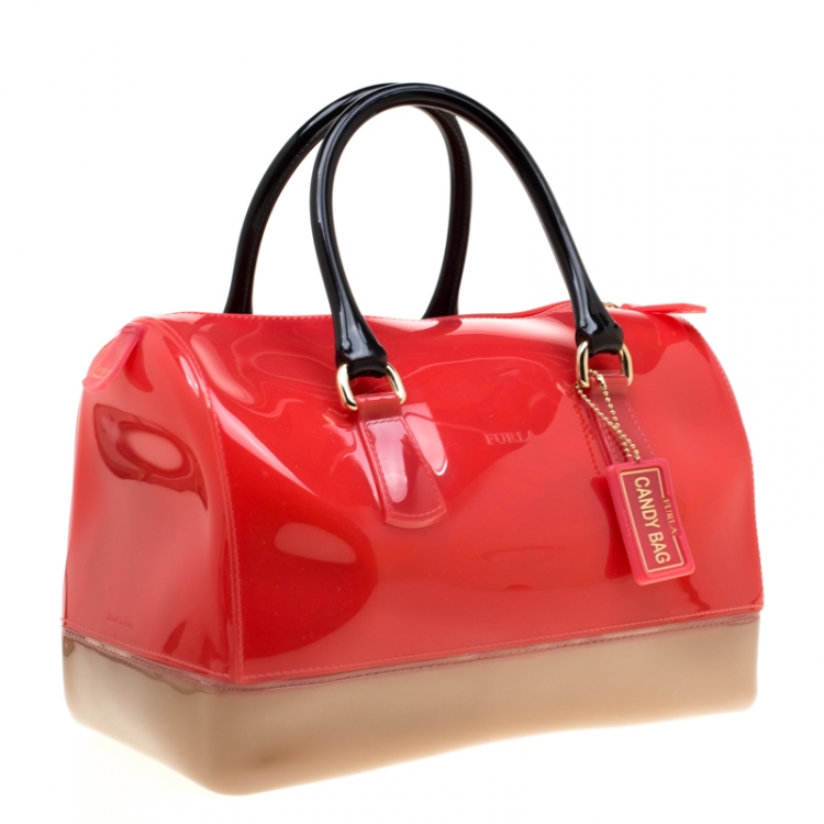 Pre Owned Furla Multicolor Rubber Candy Satchel