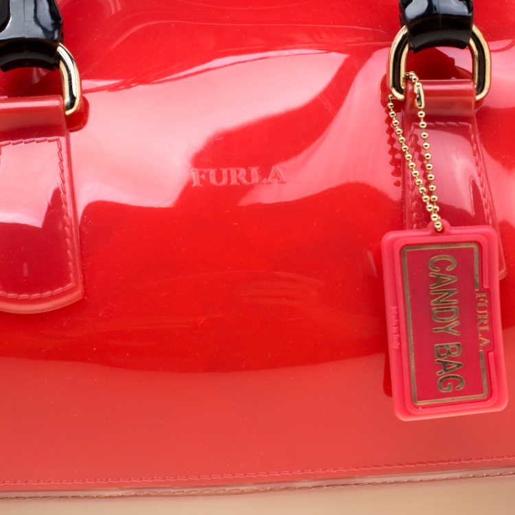 Pre Owned Furla Multicolor Rubber Candy Satchel