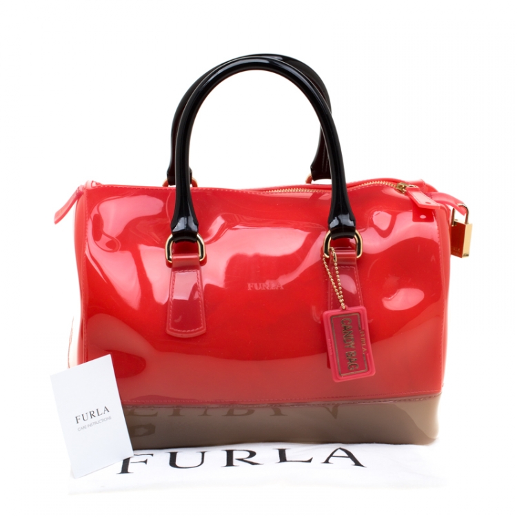 Pre Owned Furla Multicolor Rubber Candy Satchel