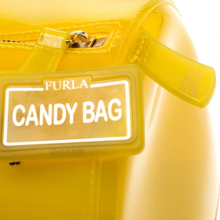 Pre Owned Furla Tricolor Glossy Rubber Candy Satchel