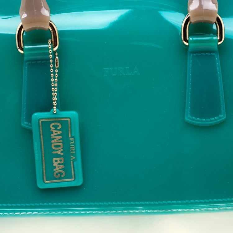 Pre Owned Furla Tri Color Rubber Candy Satchel