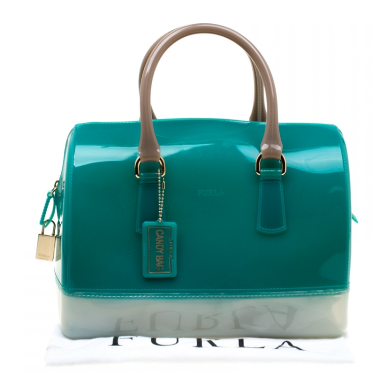 Pre Owned Furla Tri Color Rubber Candy Satchel