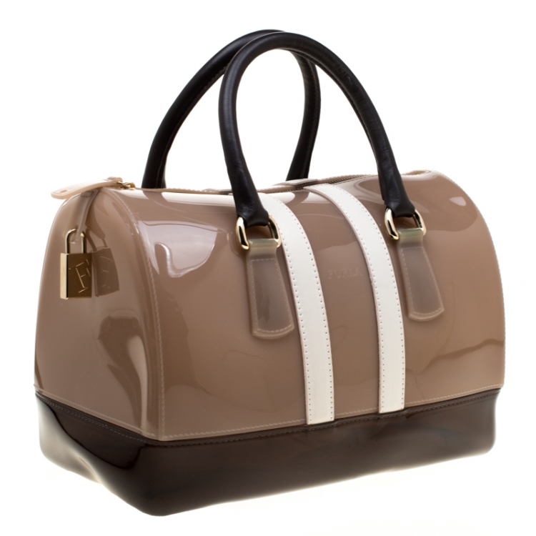 مملوكة مسبقًا Furla Tri Color Rubber and Leather Candy Satchel