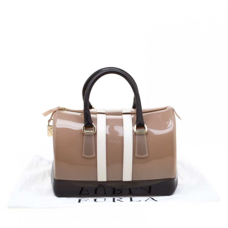 مملوكة مسبقًا Furla Tri Color Rubber and Leather Candy Satchel