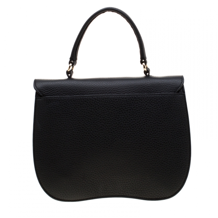 Pre Owned Furla Black Leather Ducale Top Handle Bag