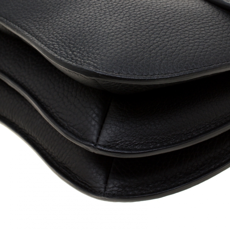 Pre Owned Furla Black Leather Ducale Top Handle Bag