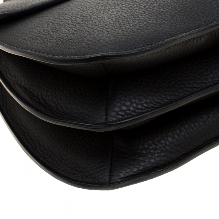Pre Owned Furla Black Leather Ducale Top Handle Bag