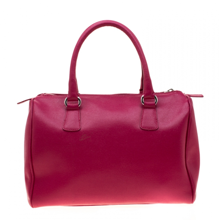 Pre Owned Furla Fuchsia Leather Satchel
