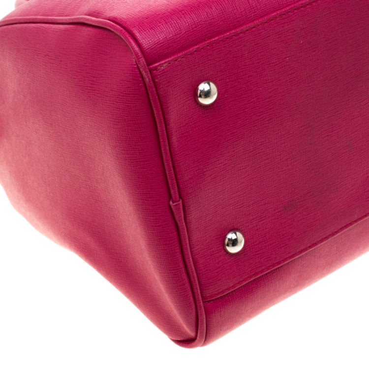 Pre Owned Furla Fuchsia Leather Satchel
