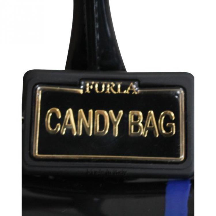 Pre Owned Furla Black Rubber Painted Candy Bag 