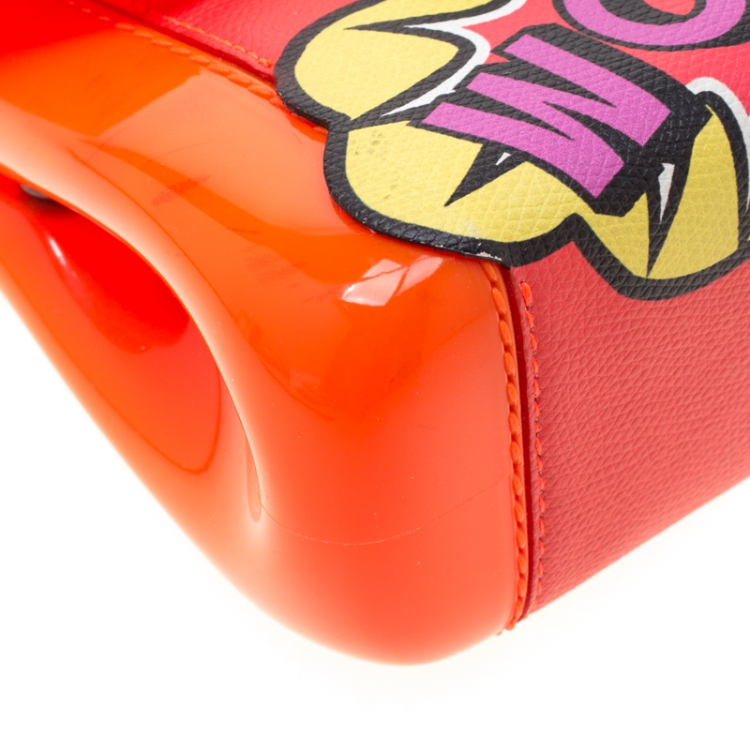 Pre Owned Furla Orange/Black Wow Candy Bon Bon Crossbody Bag
