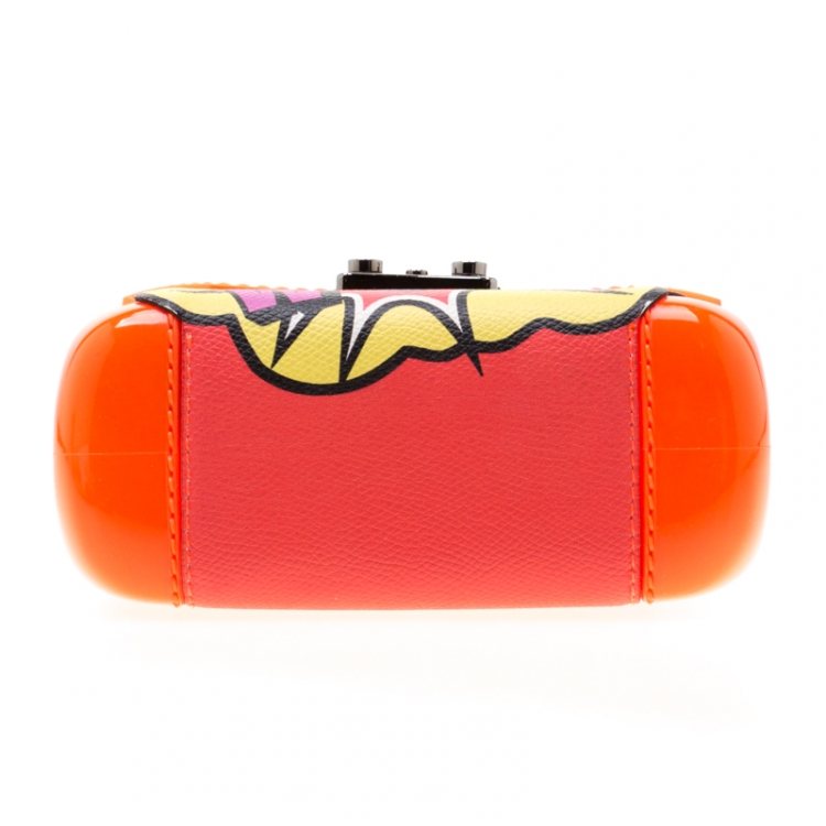 Pre Owned Furla Orange/Black Wow Candy Bon Bon Crossbody Bag