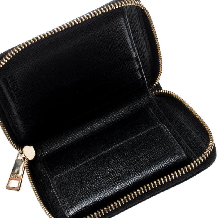 Furla Black Leather Babylon Zip Around Compact Wallet Furla | TLC