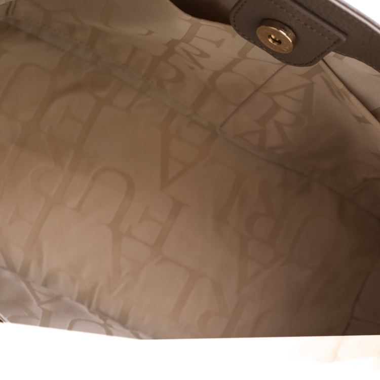 Pre Owned Furla Taupe Leather Linda Tote