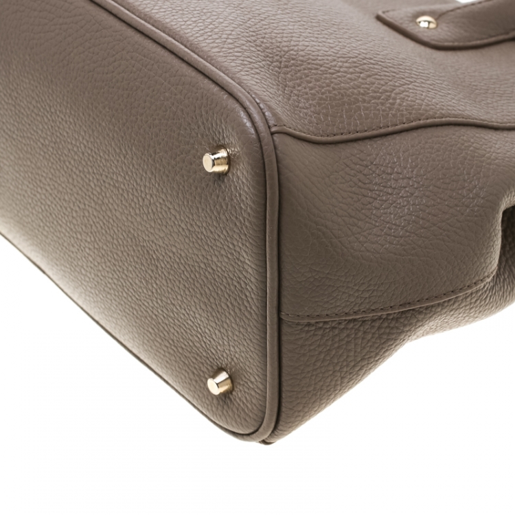 Pre Owned Furla Taupe Leather Linda Tote