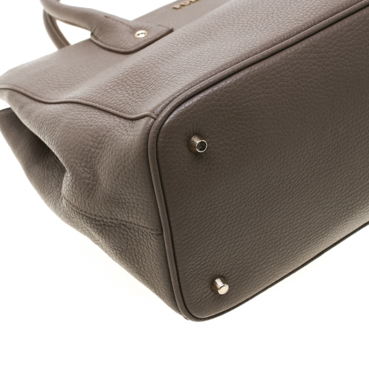 Pre Owned Furla Taupe Leather Linda Tote