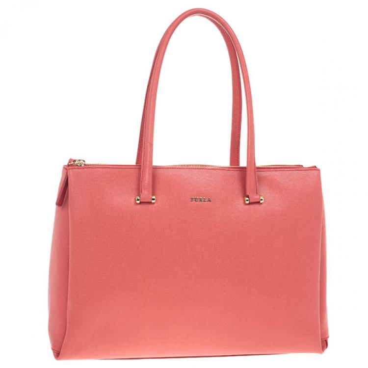 Pre Owned Furla Pink Lotus Tote 