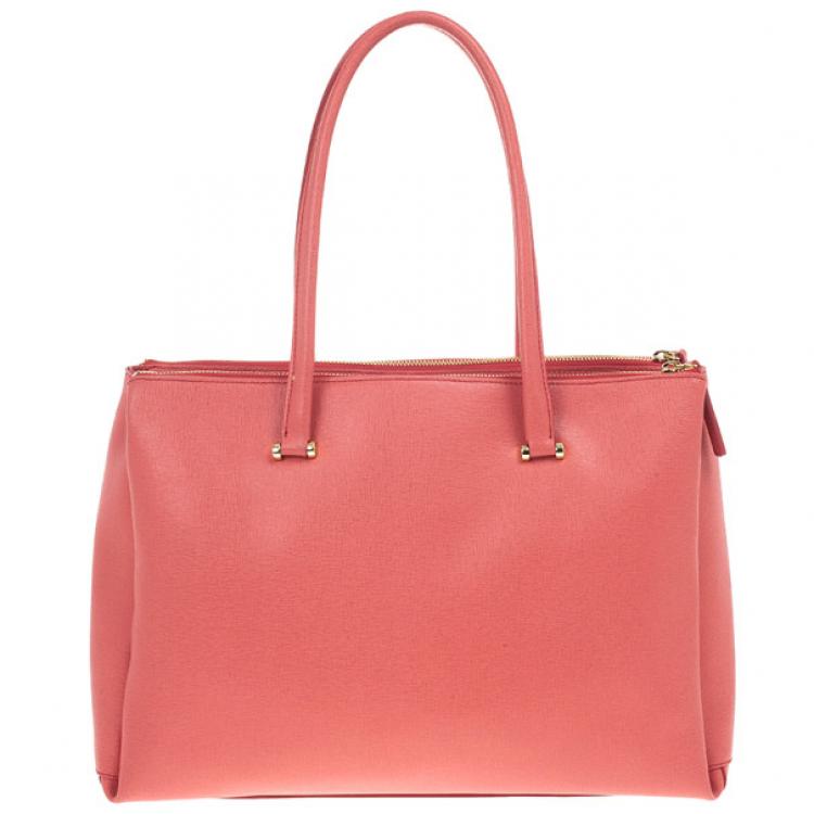 Pre Owned Furla Pink Lotus Tote 