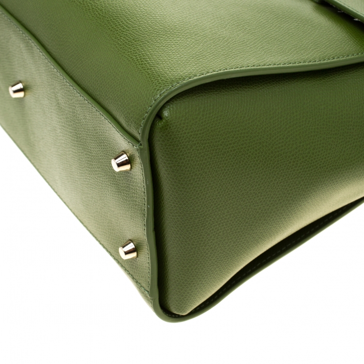 Pre Owned Furla Green Leather Metropolis Top Handle Bag