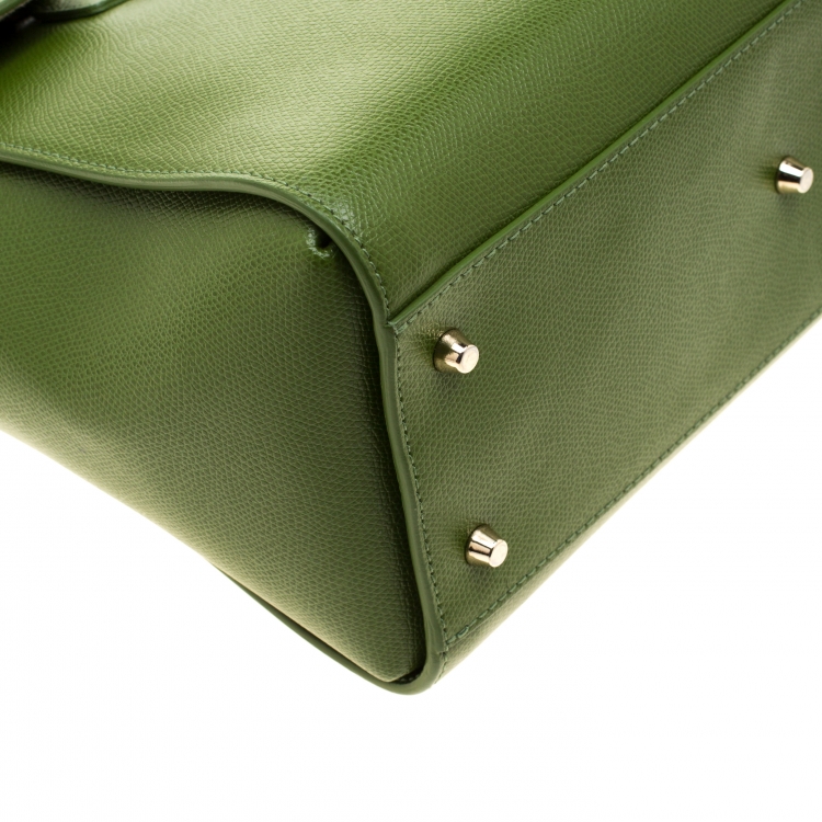 Pre Owned Furla Green Leather Metropolis Top Handle Bag