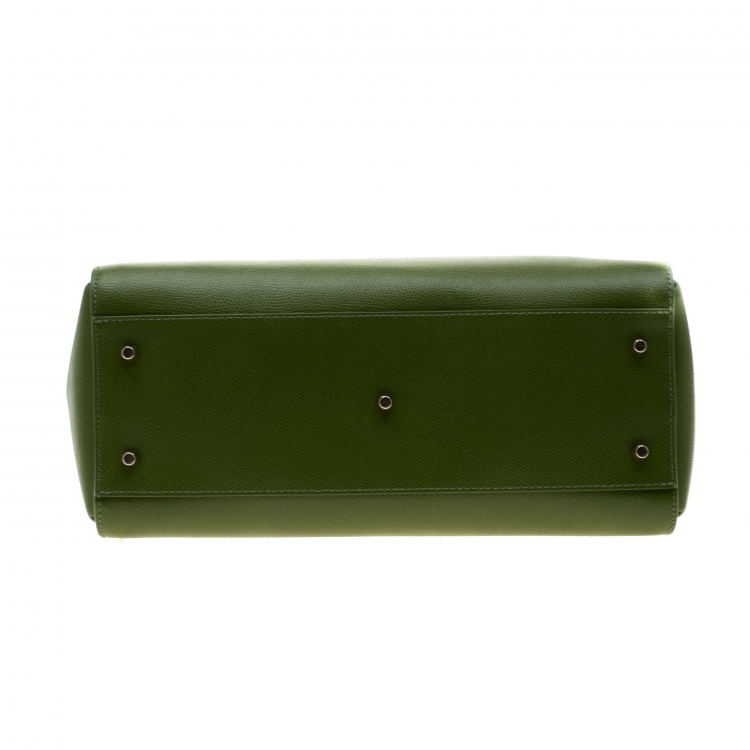 Pre Owned Furla Green Leather Metropolis Top Handle Bag