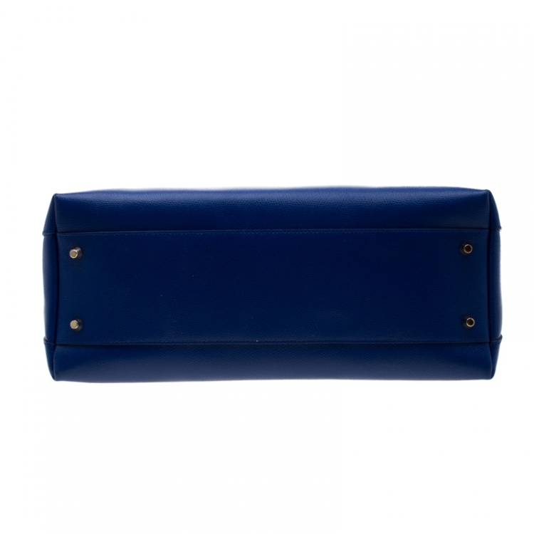 Pre Owned Furla Blue Leather Piper Dome Satchel