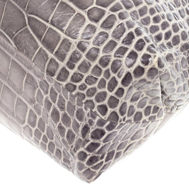 Pre Owned Furla 'Elisabeth' Croc Embossed Hobo Bag