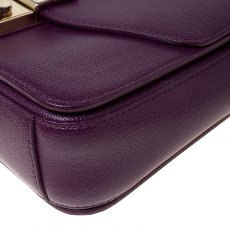 Pre Owned Furla Purple Leather Metropolis Shoulder Bag