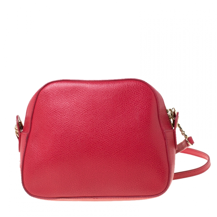 Pre Owned Furla Red Leather Crossbody Bag